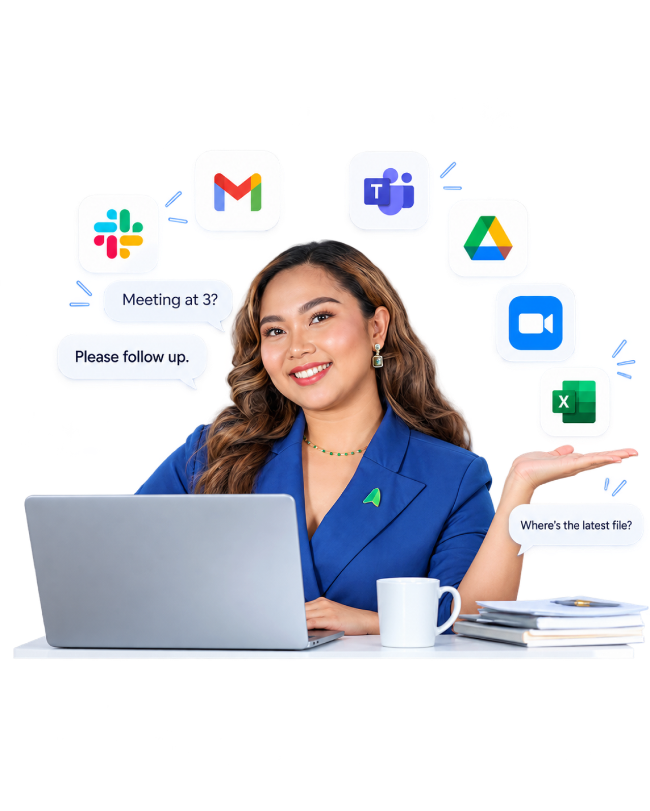Professional managing multiple business tools
