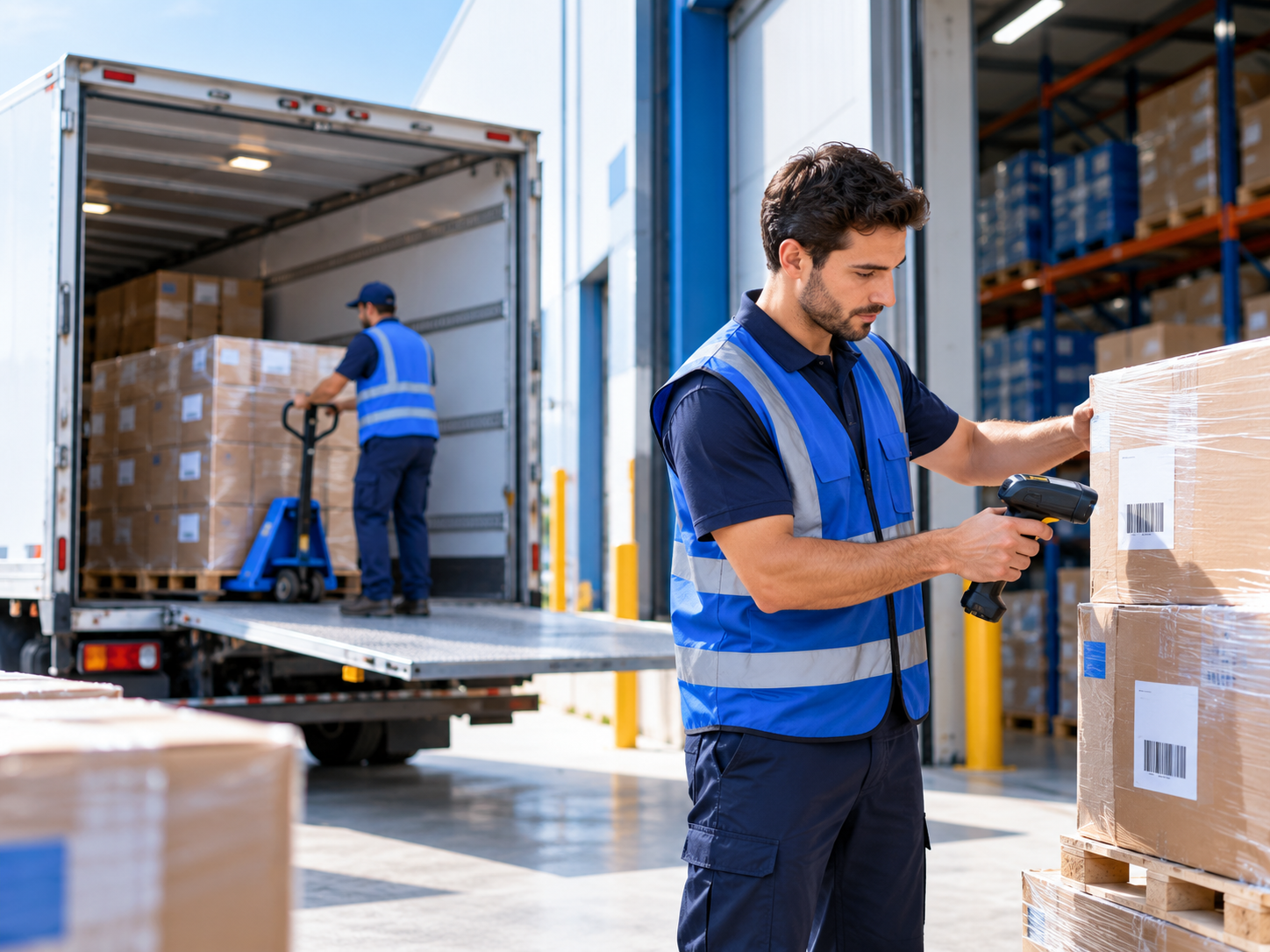 Materials arriving at warehouse
