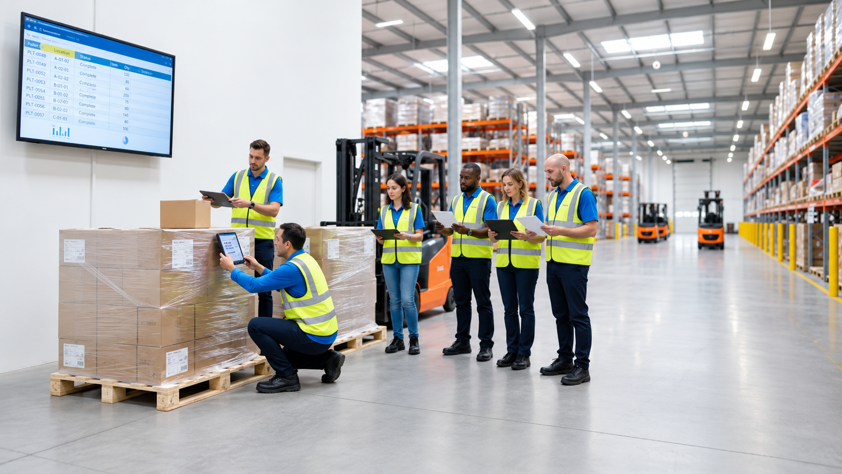 Distribution workforce preparing before operations